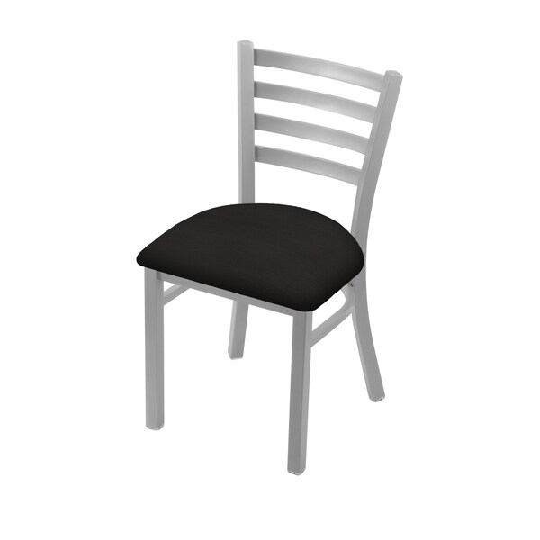 400 Jackie 18" Chair with Anodized Nickel Finish and Canter Espresso Seat